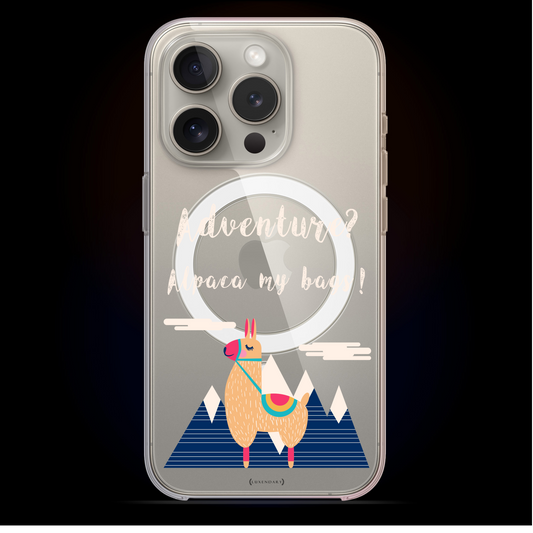 Alpaca Funny Quote, iPhone 15 / Pro / Pro Max / Plus clear case with Magsafe