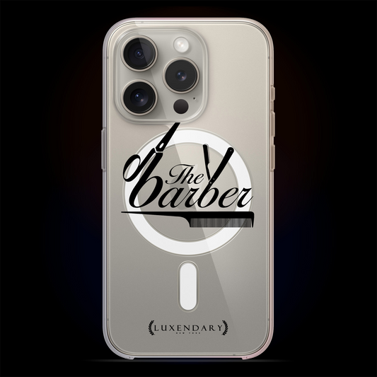 THE BARBER, iPhone 15 / Pro / Pro Max / Plus clear case with Magsafe
