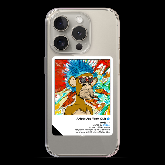 Artistic Ape Yacht Club #9980 iPhone 15 Series Clear Magsafe Case