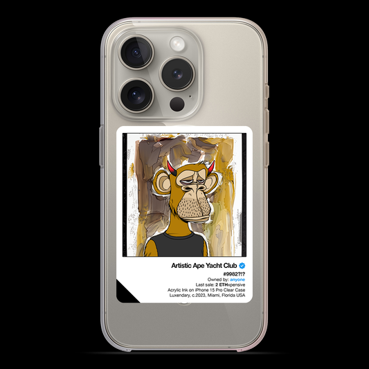 Artistic Ape Yacht Club #9982 iPhone 15 Series Clear Magsafe Case