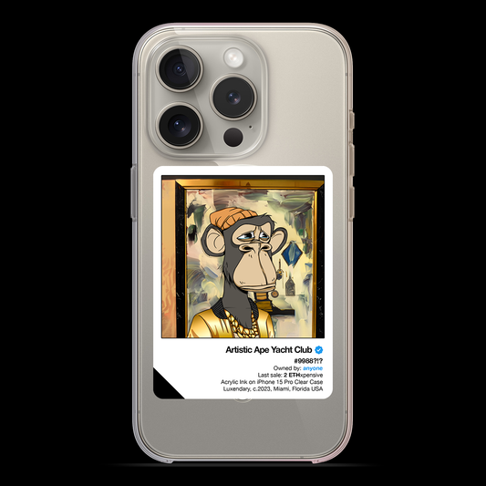 Artistic Ape Yacht Club #9988 iPhone 15 Series Clear Magsafe Case
