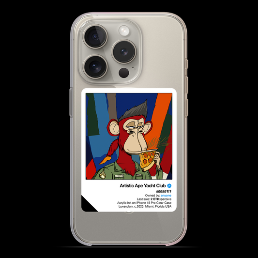 Artistic Ape Yacht Club #9989 iPhone 15 Series Clear Magsafe Case