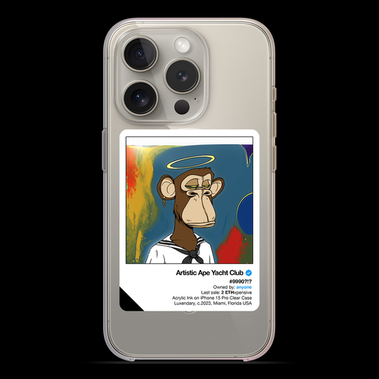Artistic Ape Yacht Club #9990 iPhone 15 Series Clear Magsafe Case
