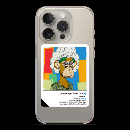 Artistic Ape Yacht Club #9991 iPhone 15 Series Clear Magsafe Case
