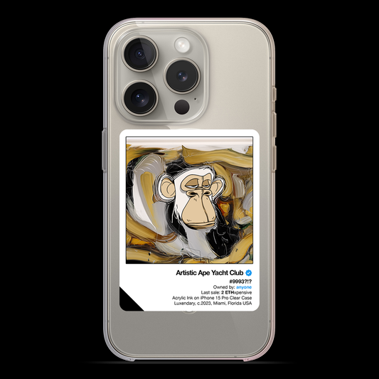 Artistic Ape Yacht Club #9993 iPhone 15 Series Clear Magsafe Case